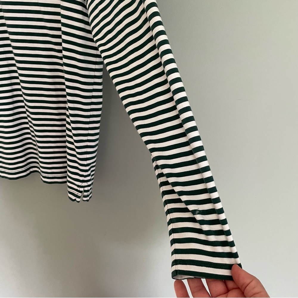 3 for $30 | Vineyard Vines 100% Pima Cotton Green White Stripe Long Sleeve Polo - Picture 9 of 15